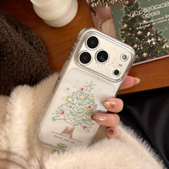 Transparent hand-painted heart tree phone case