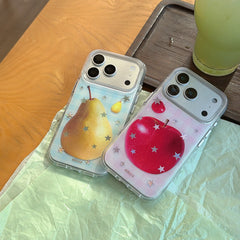 Pastel Plaid Star & Fruit iPhone Case | Preppy Aesthetic Design