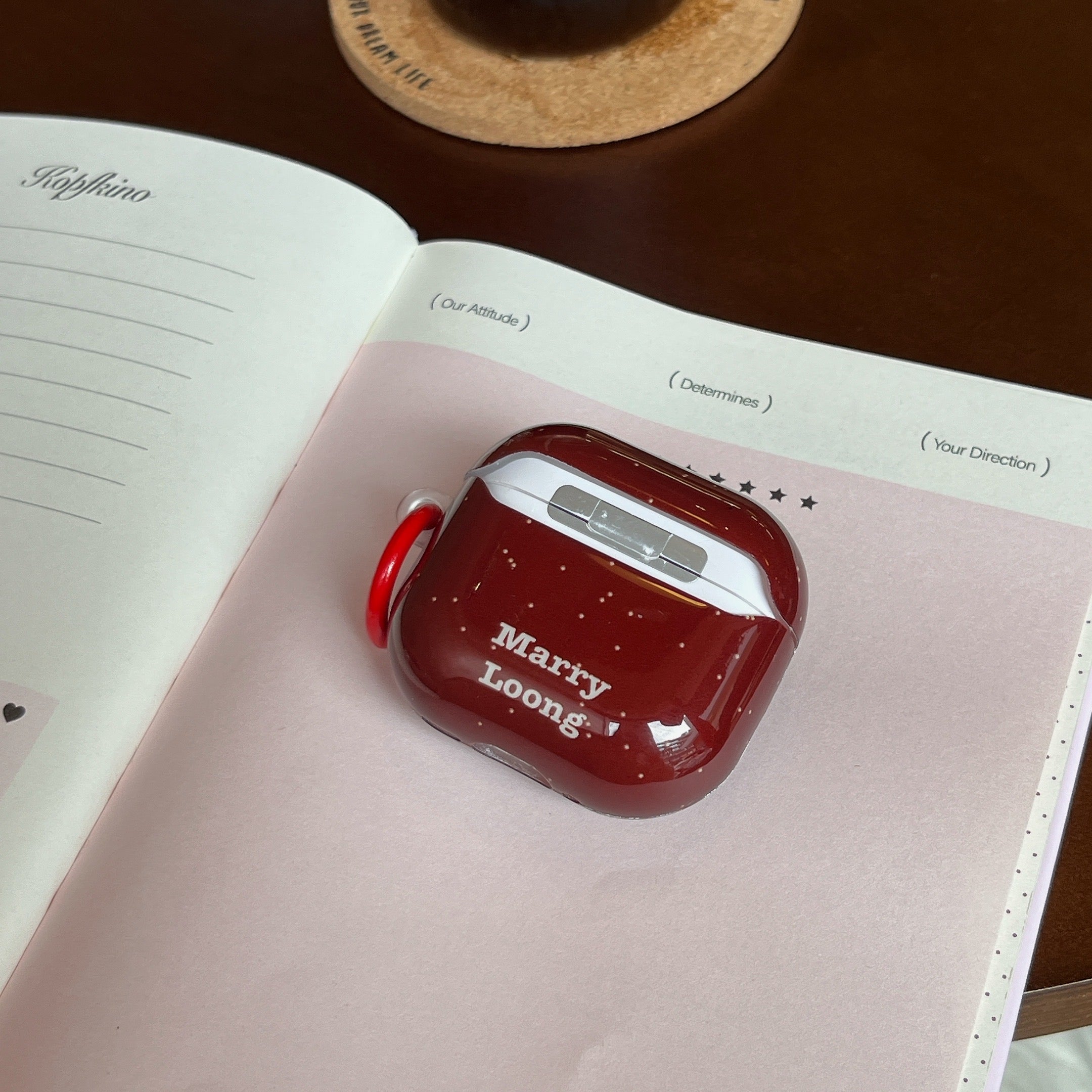 Red splatter ink 3D Christmas tree headphone cover