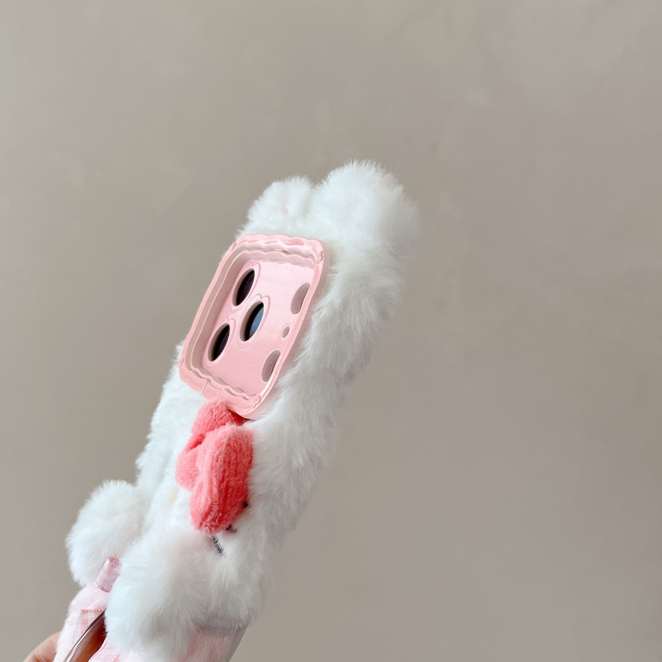 Cartoon plush Kitty phone case with lanyard