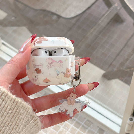 Cute Riding Bear AirPods Case - For All AirPods Models