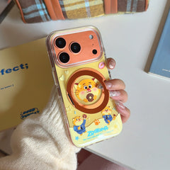 Leopard Officer/Gary Stand Round Edge Airbag Phone Case