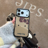 Load image into Gallery viewer, Leopard print bow Kitty mirrored rounded edge space shell