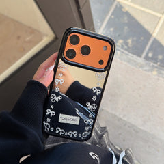 Edge trim with bow and star pattern, mirrored round edge phone case