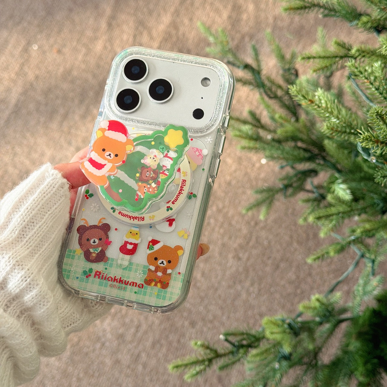 Rilakkuma Christmas Magnetic Round Edge Airbag Phone Case