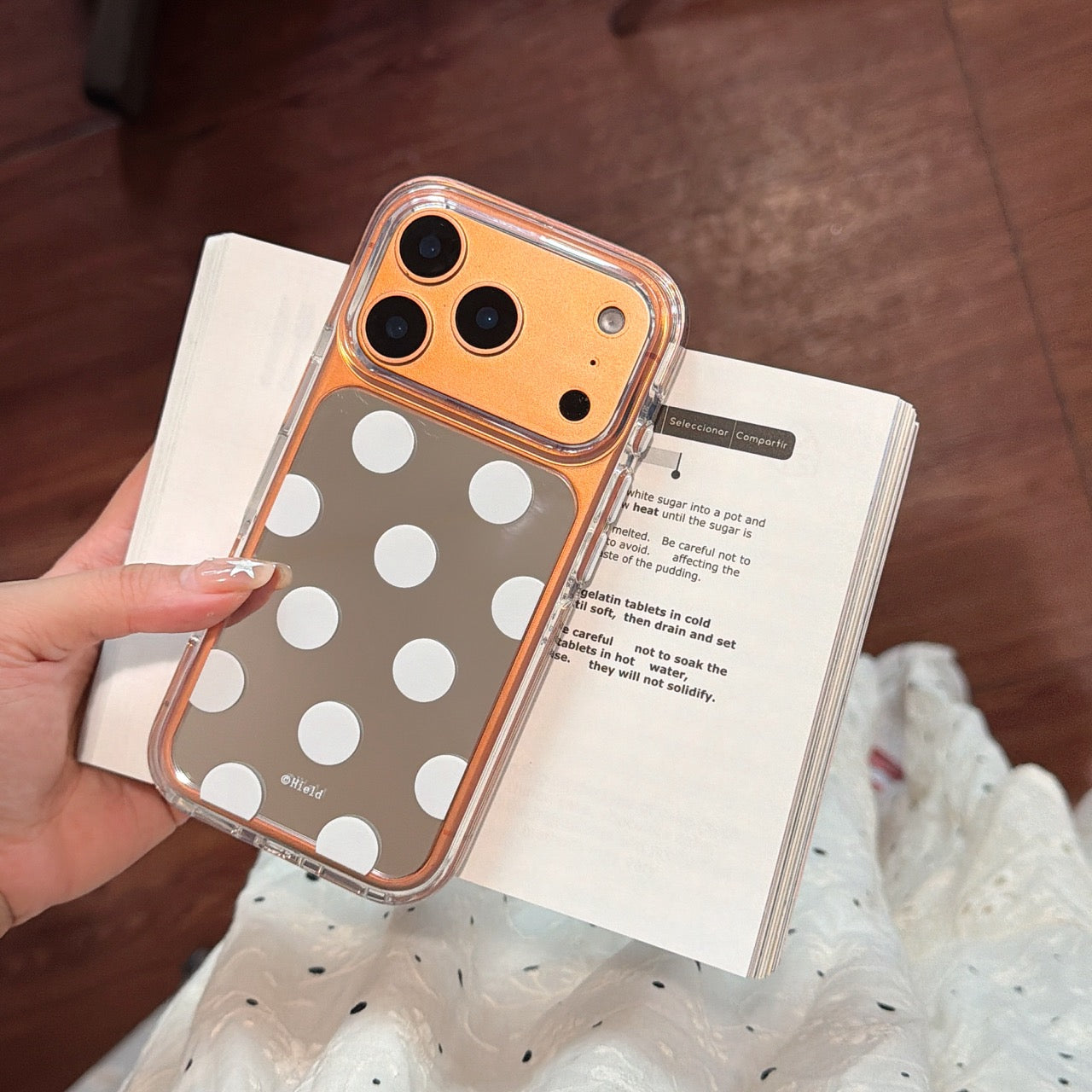 Bold Black & White Polka Dot Mirror iPhone Case | Y2K Space Shell