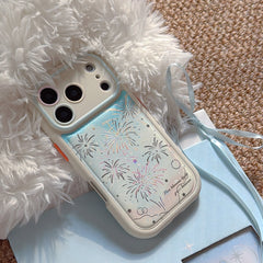 Sparkling Fireworks Textured Leather Phone Case for iPhone 17 Pro