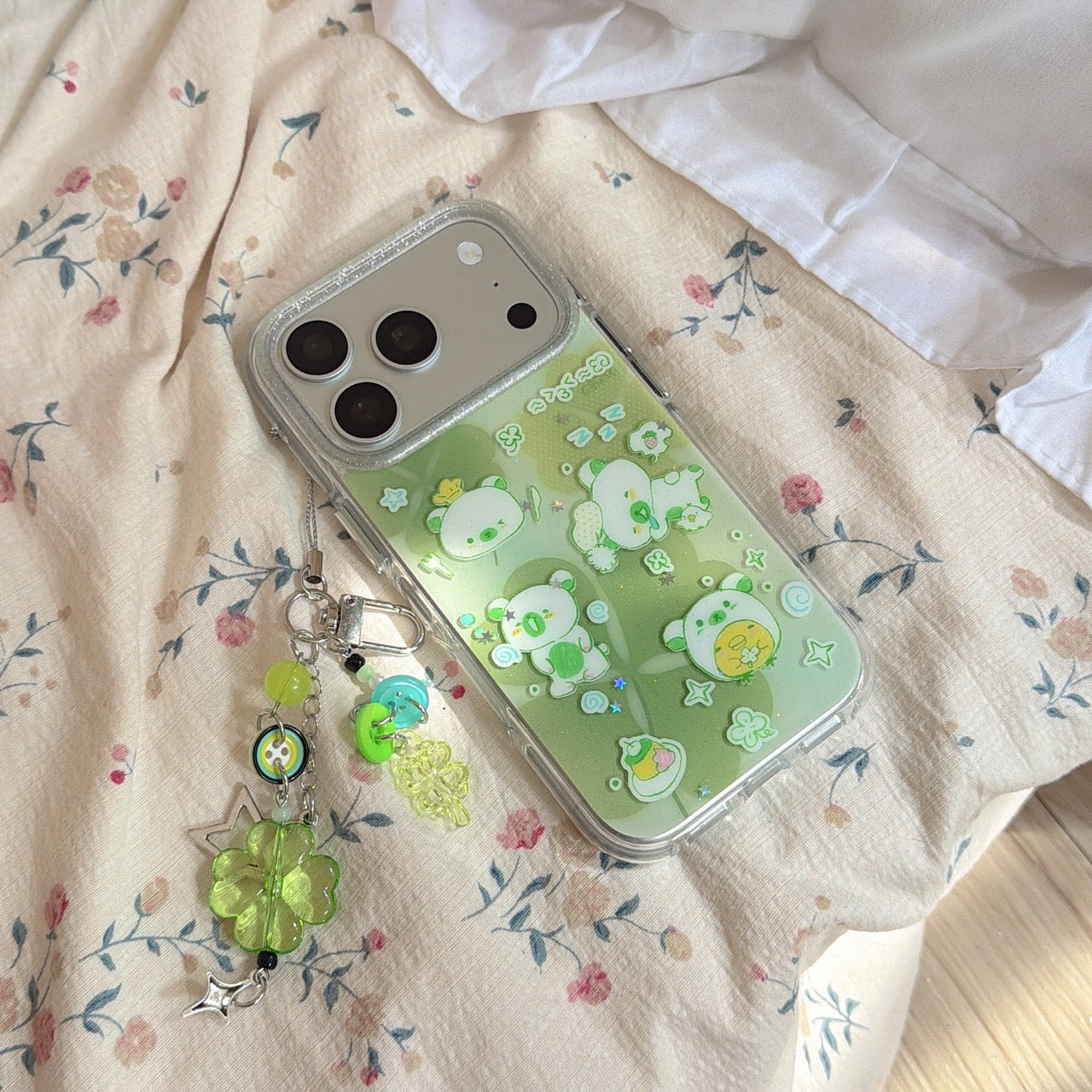 Urban Graffiti Bear & Clover iPhone Case | Street Art Aesthetic