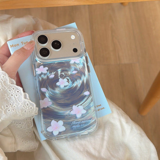 Artistic "Falling Flowers" iPhone Case | Zen & Minimalist Aesthetic