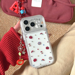 Colorful star pattern multiple Apple logo round-edge iPhone case