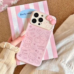 Foundation Music Symbols Apple Hello Kitty Large Window Leather Phone Case