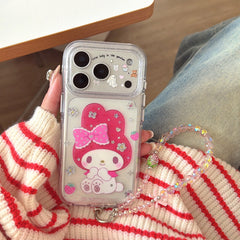Iridescent Flower Strawberry My Melody Phone Case for iPhone 13-17 Pro Max