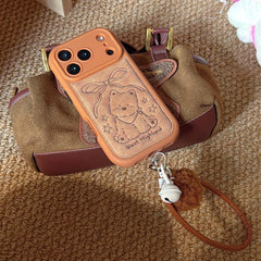 Brown striped bow West Highlands shockproof phone case