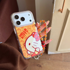 Orange-toned Kitty side profile rounded airbag phone case