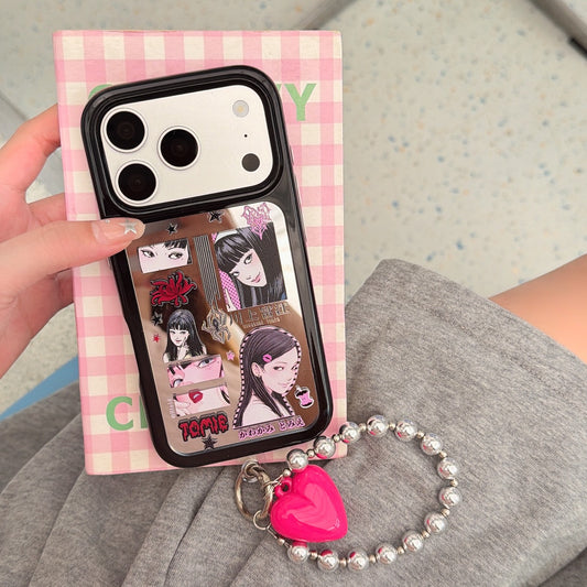 Pink Gothic Tomie Horror Aesthetic Case | Y2K Mirror Space Shell