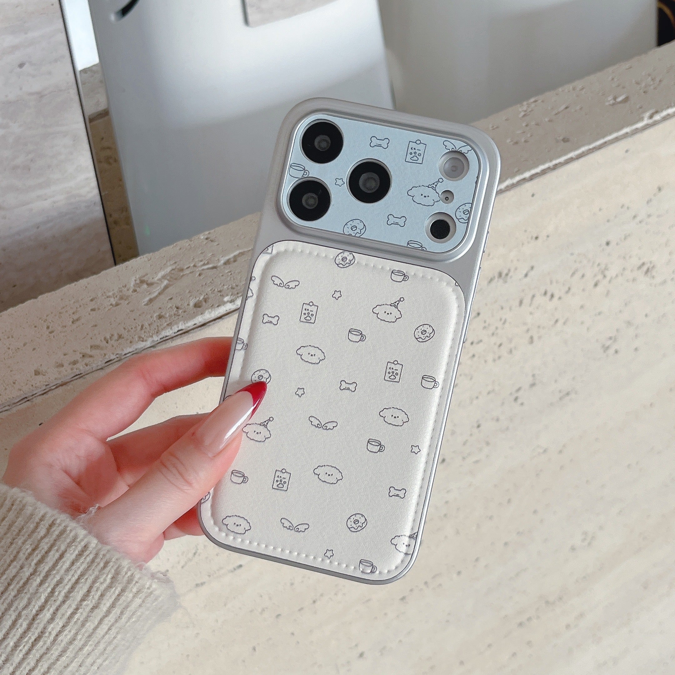 Hand Drawn Line Art Dog Phone Case for iPhone 13-17 Pro Max