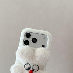 Rabbit fur glasses and rabbit phone case