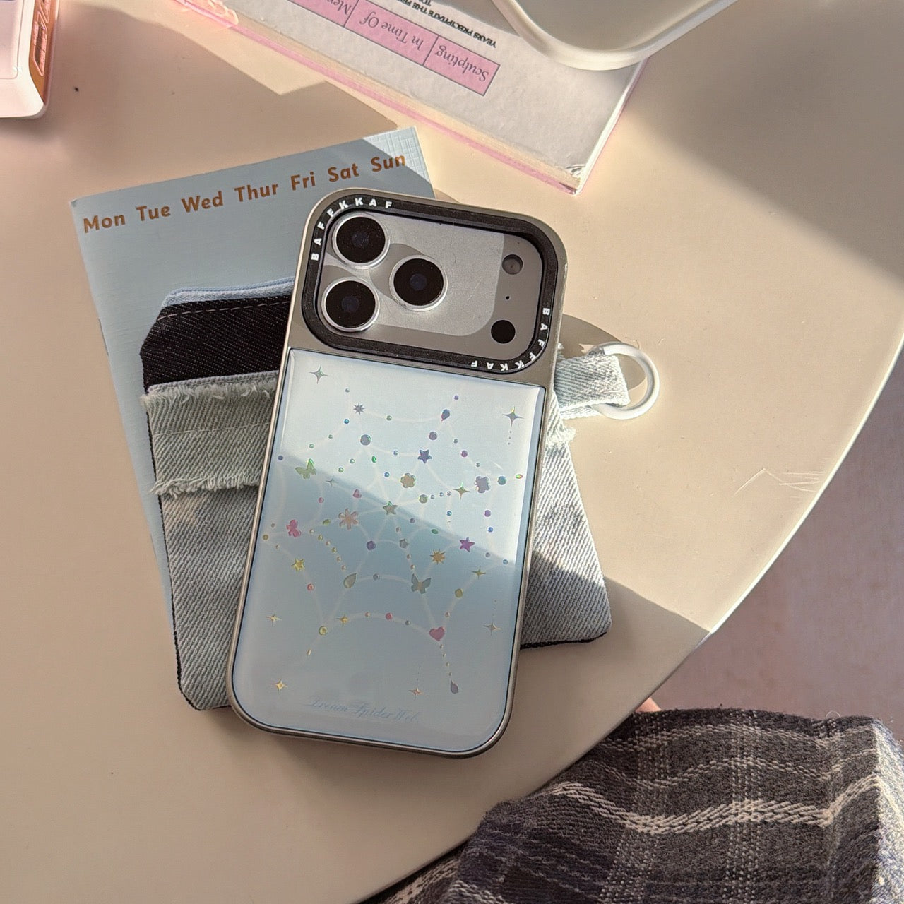 Colored gemstone spider web electroplated edge epoxy phone case