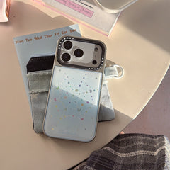 Colored gemstone spider web electroplated edge epoxy phone case