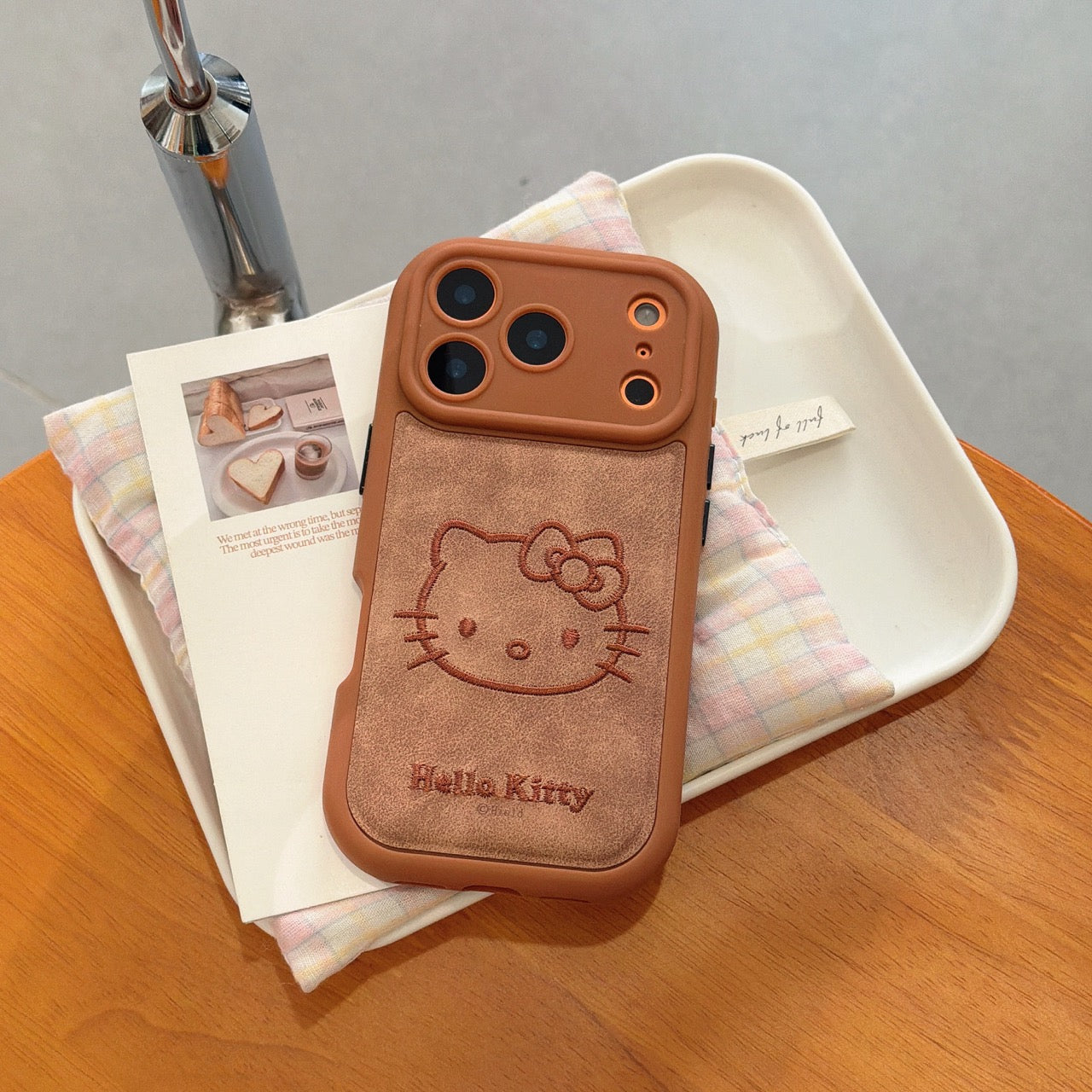 3D Kitty Head Embroidered Phone Case