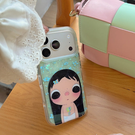 Minimalist Blue Floral Jade iPhone Case | Fresh Aesthetic Cover