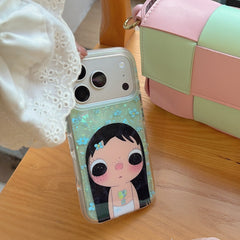 Minimalist Blue Floral Jade iPhone Case | Fresh Aesthetic Cover