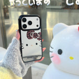 Load image into Gallery viewer, Leopard print bow Kitty mirrored rounded edge space shell