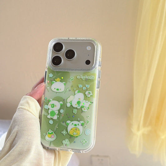 Urban Graffiti Bear & Clover iPhone Case | Street Art Aesthetic
