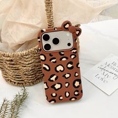 Kitty Leopard Print Silicone Phone Case
