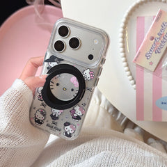 Sweet & Cool Pink Bow Kitty iPhone Case with Built-in Stand
