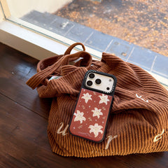Woody Lily Pearl Gold-plated Black Edge Phone Case