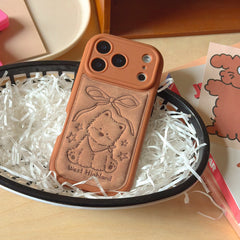 Brown striped bow West Highlands shockproof phone case