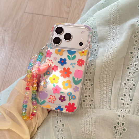 Metallic Silver Floral iPhone Case | Y2K Chrome Aesthetic