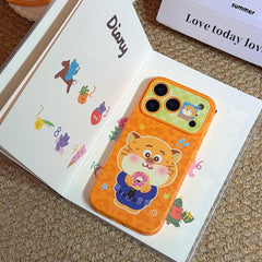 Police officer Leopard eating a donut phone case