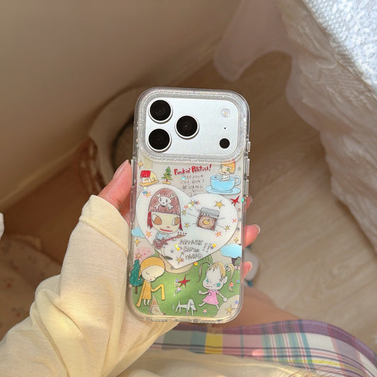 Soft Meadow Heart Girl Aesthetic iPhone Case | Cottagecore Vibes