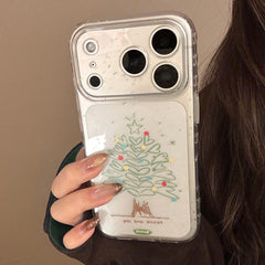 Transparent hand-painted heart tree phone case