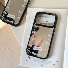 Edge trim with bow and star pattern, mirrored round edge phone case