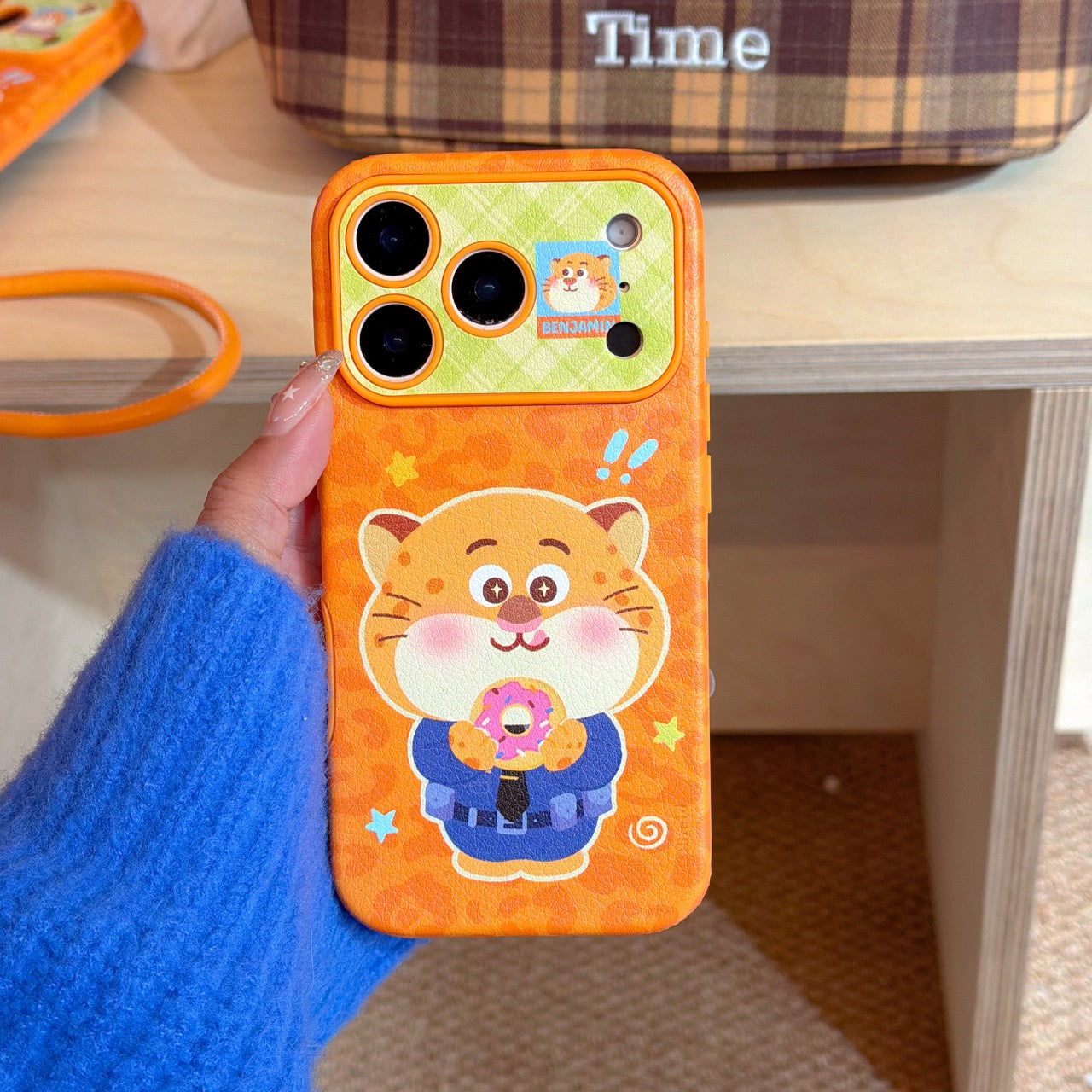 Police officer Leopard eating a donut phone case