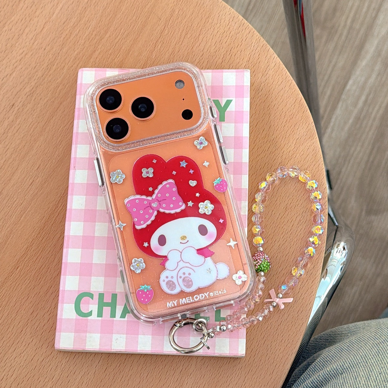 Iridescent Flower Strawberry My Melody Phone Case for iPhone 13-17 Pro Max