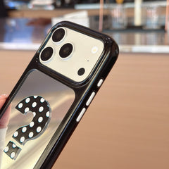 Quirky Polka Dot Question Mark Mirror Case | Unique Aesthetic Shell