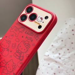 Red Striped Kitty Pony Phone Case for iPhone 14-17 Pro Max - Cute Playful Design - Playfulcase