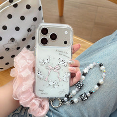 Playful Running Puppy & Bows iPhone Case | Y2K Girly Aesthetic