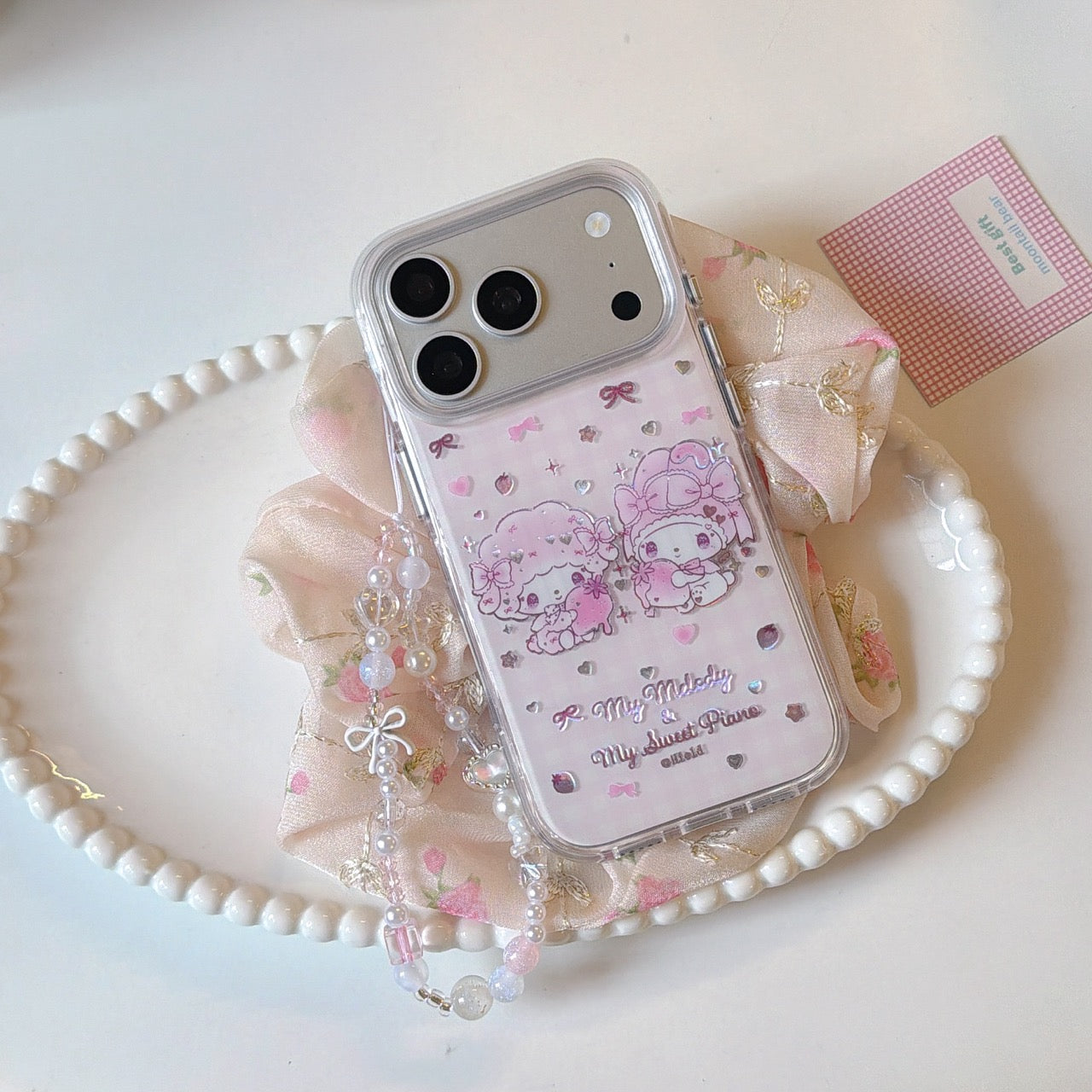 Sweet Strawberry Melody & Piano Case | Gilded Kawaii Aesthetic