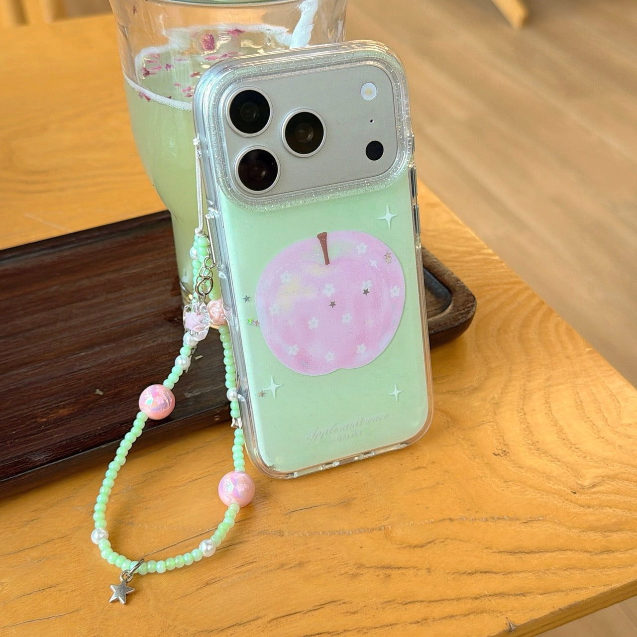 Mint Green & Pastel Pink Apple iPhone Case | Cute Minimalist Design