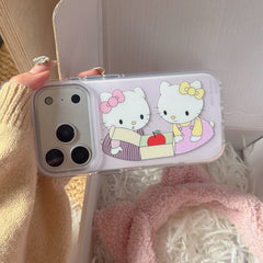 Pastel Purple Hello Kitty with Apples Phone Case for iPhone 13-17 Pro Max