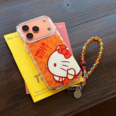 Orange-toned Kitty side profile rounded airbag phone case