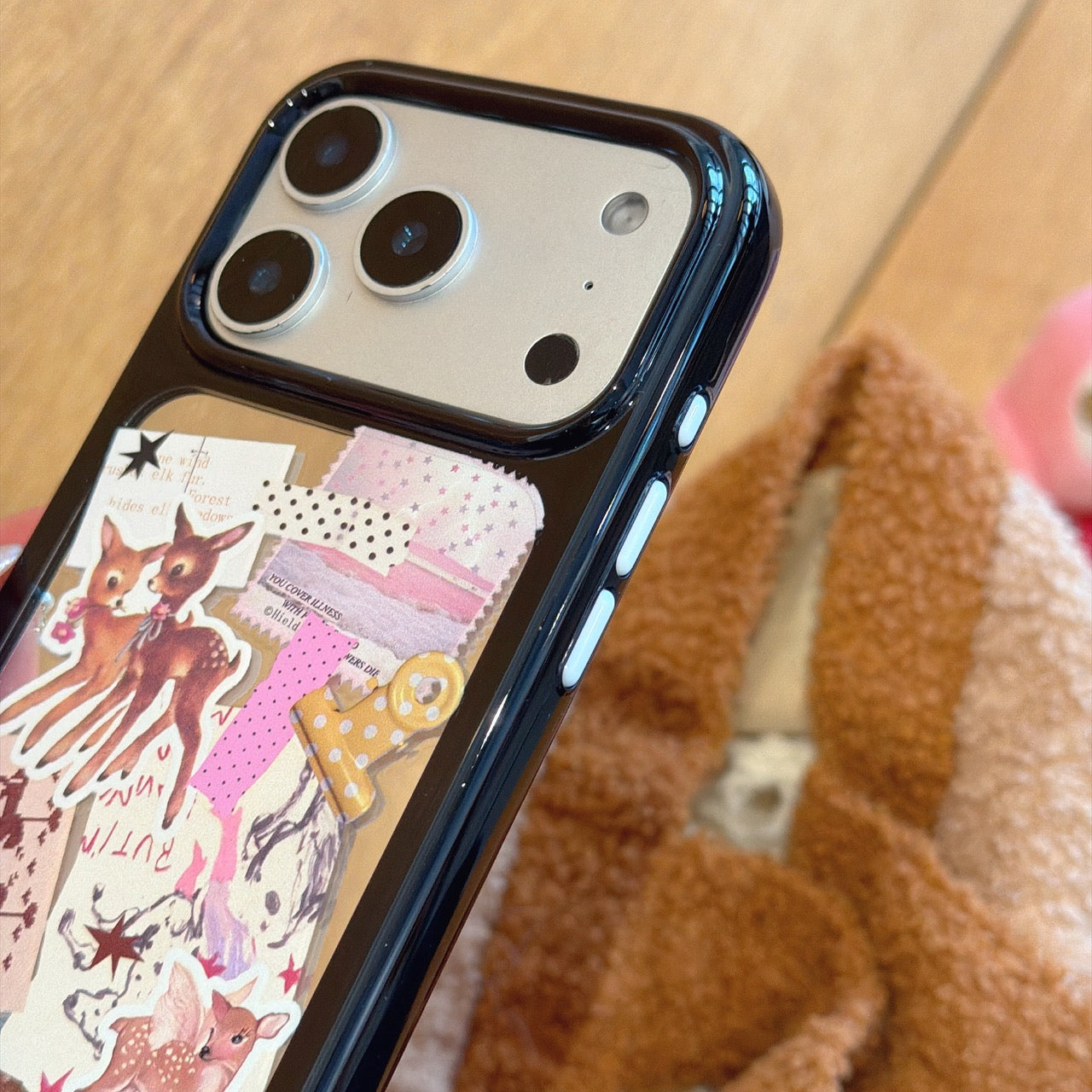 Retro collage deer iPhone case for iPhone 17 Pro