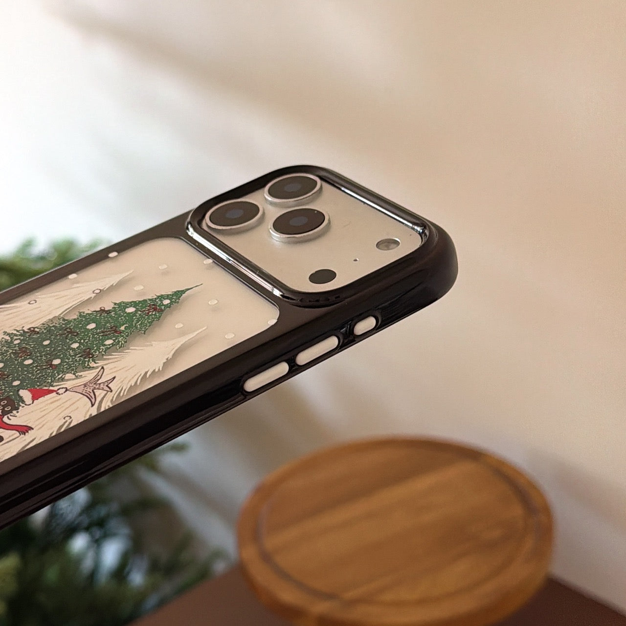 Christmas Black Kitten Round Edge Phone Case