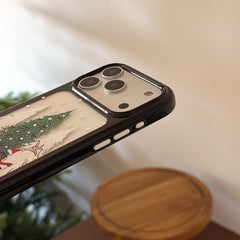 Christmas Black Kitten Round Edge Phone Case