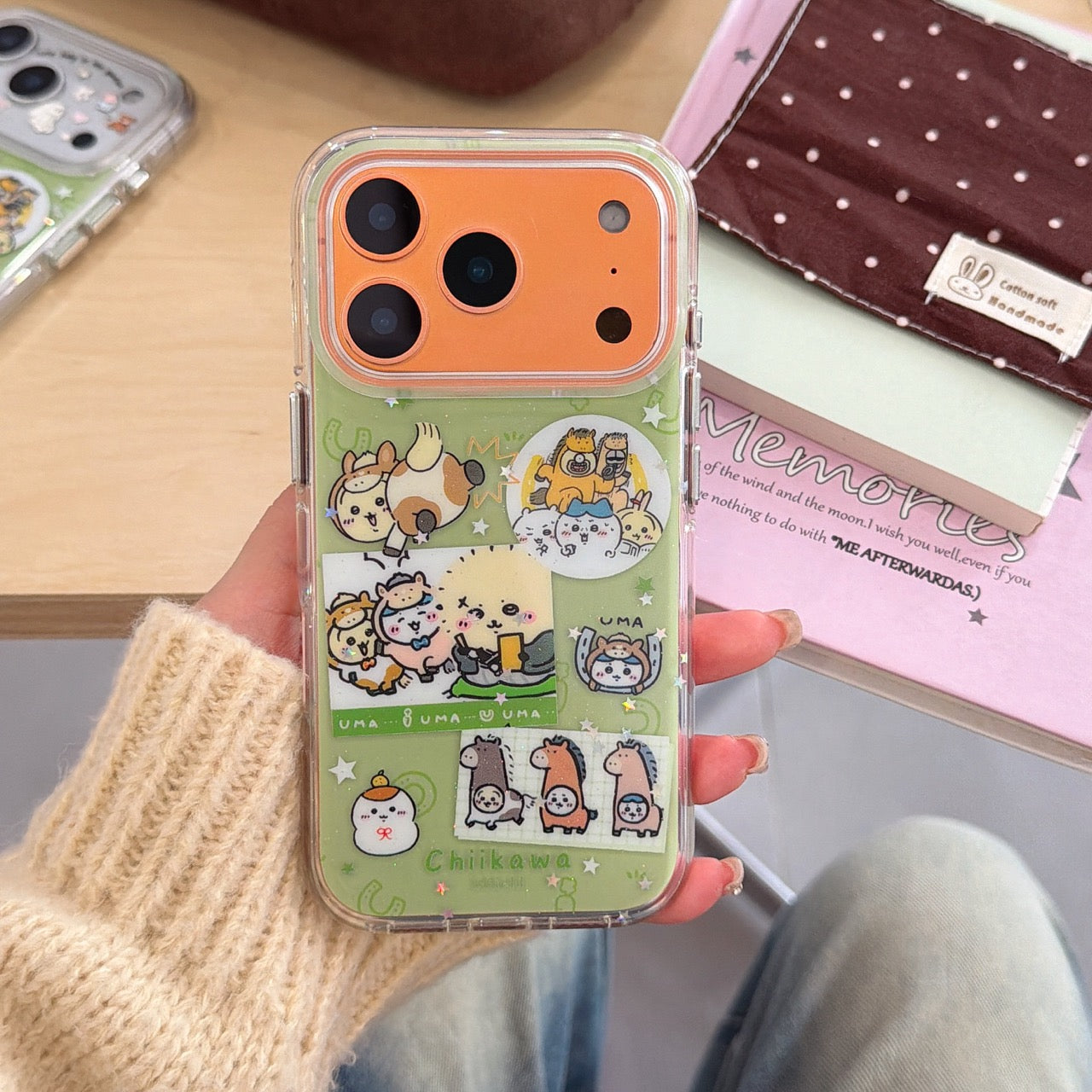 Green Chiikawa Pony Rounded Edge Airbag Apple Phone Case